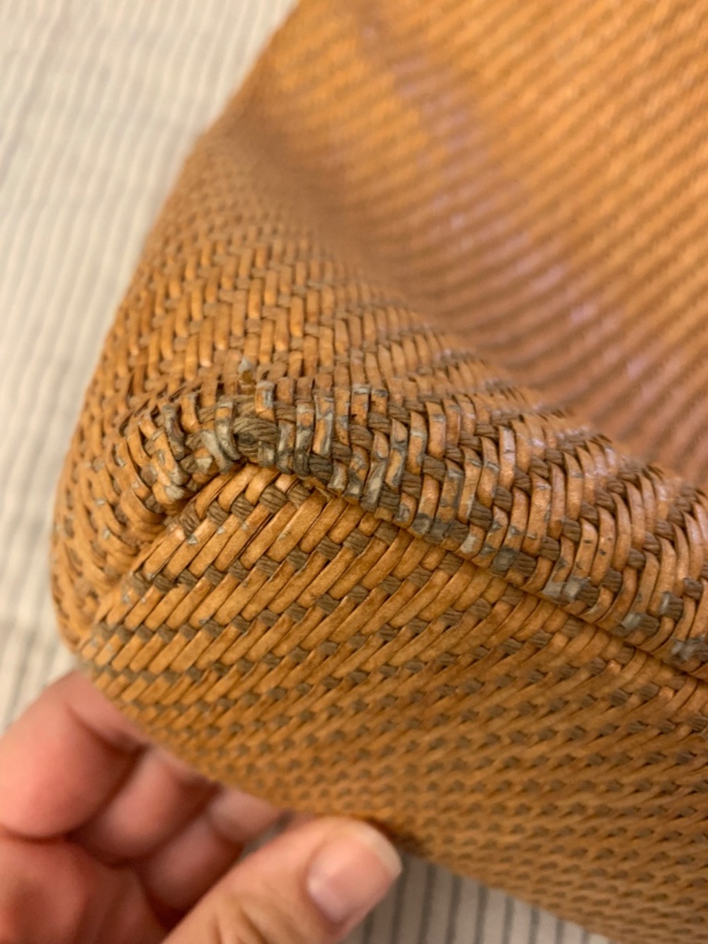 Fossil Vintage 75082 Straw Basketweave Crossbody Bag Tan Woven Boho Purse - Picture 10 of 16